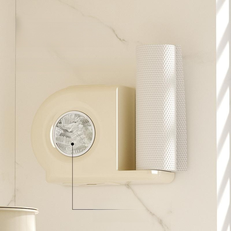 주방 벽면 장착형 2-in-1 수납 플라스틱 랩 수납 박스 세트 펀치 없는 추출 벽면 장착형