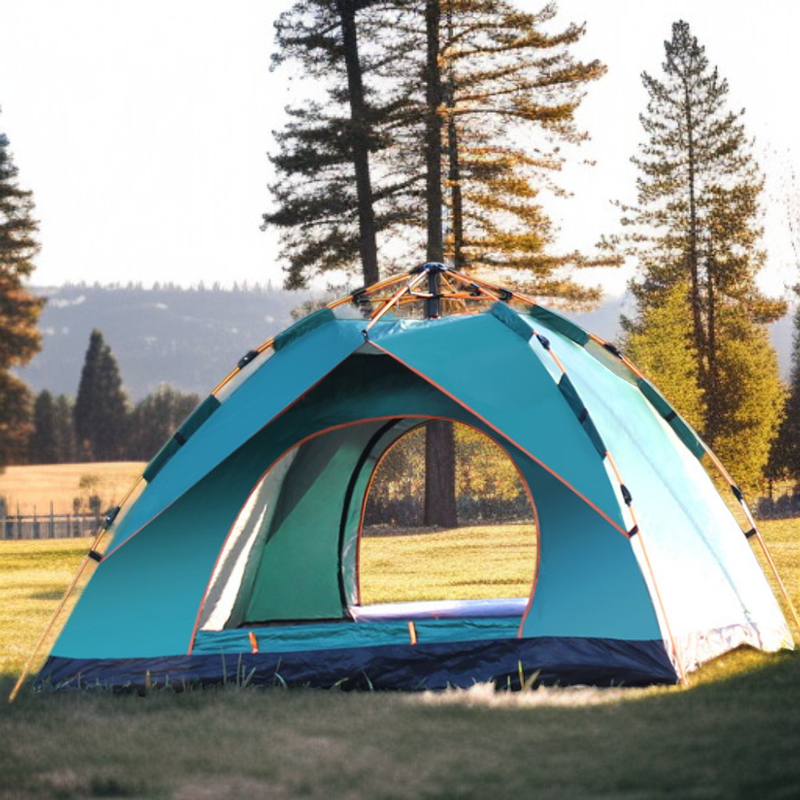 전자동 아웃도어 휴대용 접이식 캠핑 텐트 비에 대비한 두꺼운 용품 장비 야외 캠핑 텐트