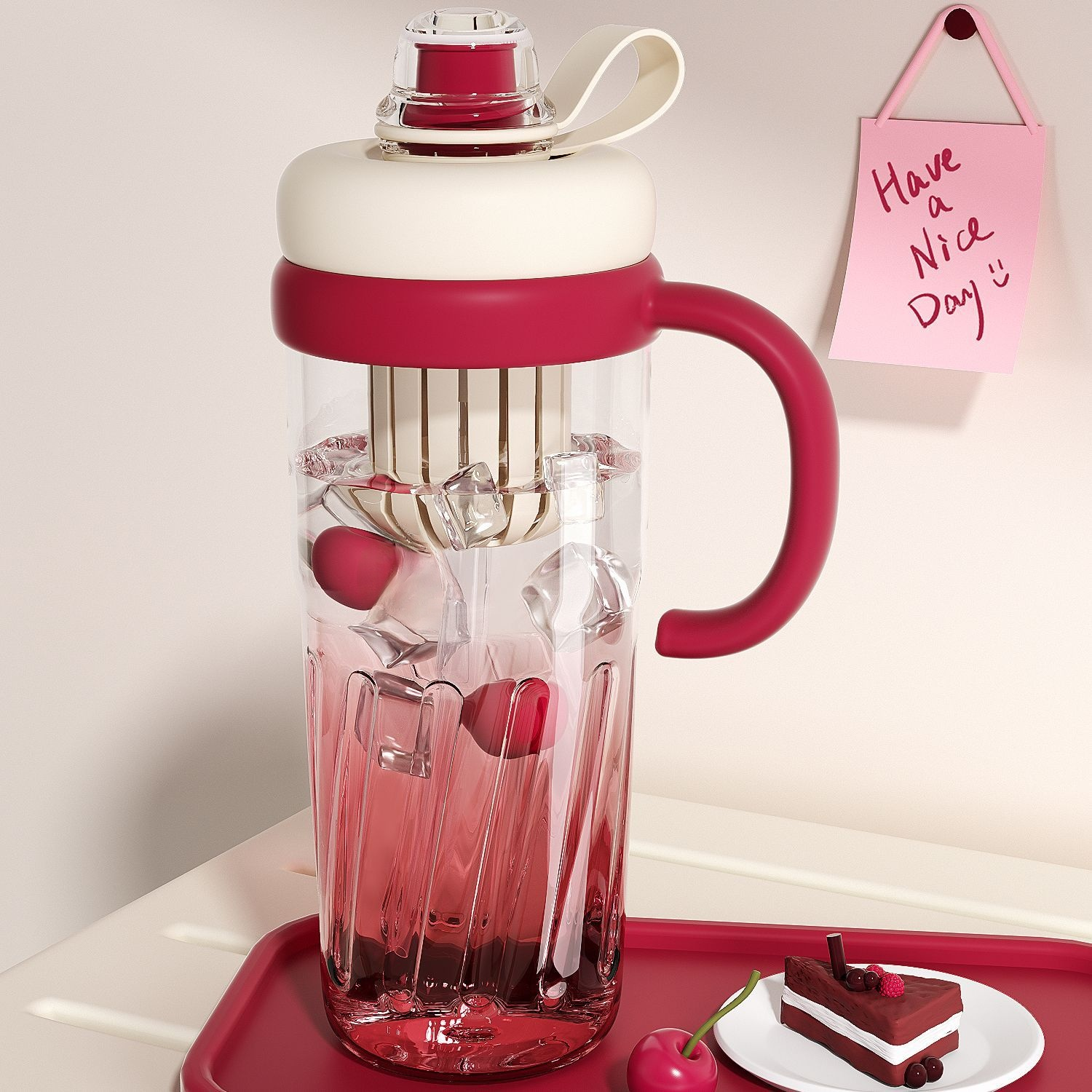 プラスチックカップ女の子大容量ストローウォーターカップ学生高価値ウォーターカップ新しい夏の屋外ウォーターカップポータブル高温耐性ウォーターカップ