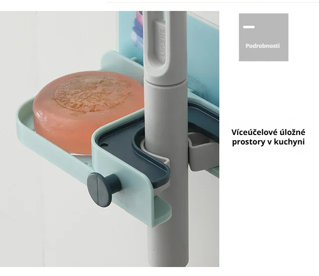 Multifunkční držák na mop v garáži