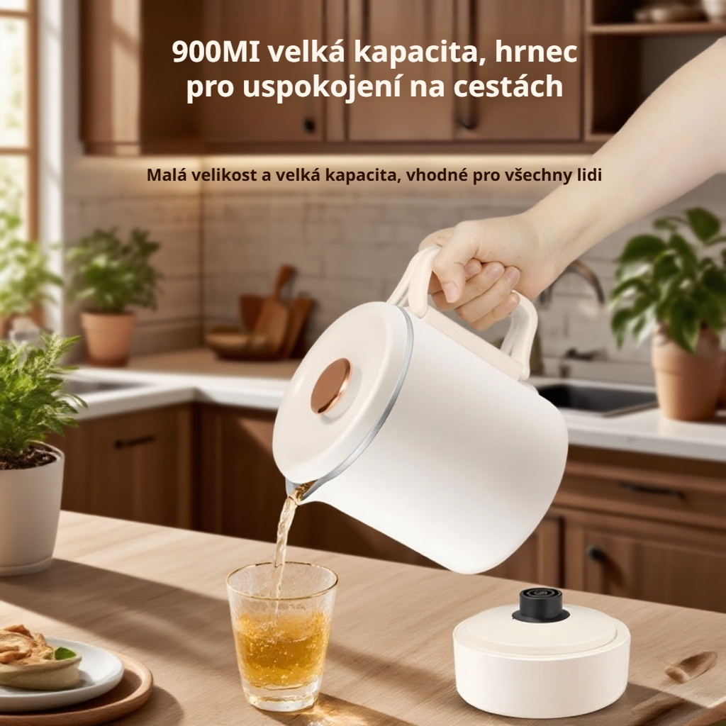 Skládací elektrická cestovní konvice, mini přenosná termokonvice