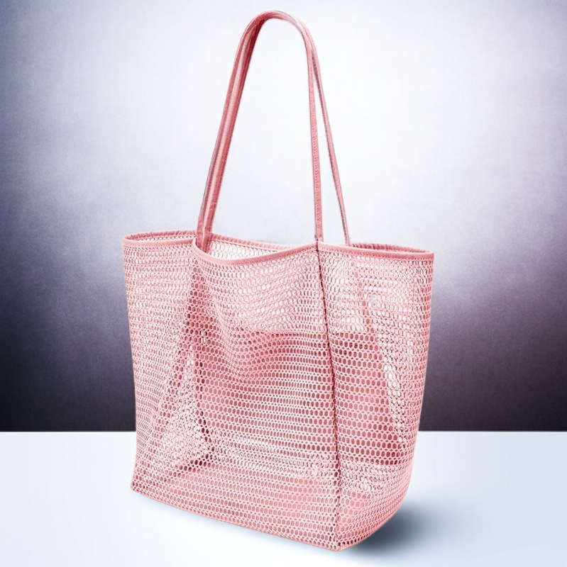 طوي حقيبة يد شبكة كبيرة الحجم