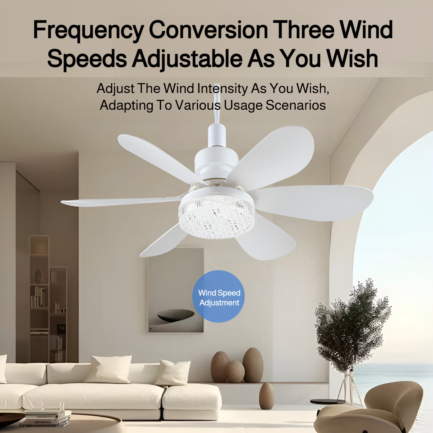 New screw fan light living room restaurant minimalist home ceiling chandelier integrated ceiling fan