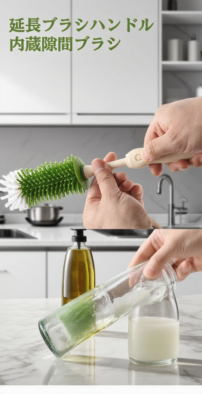 ニップルや細部に対応したナイロンブラシ