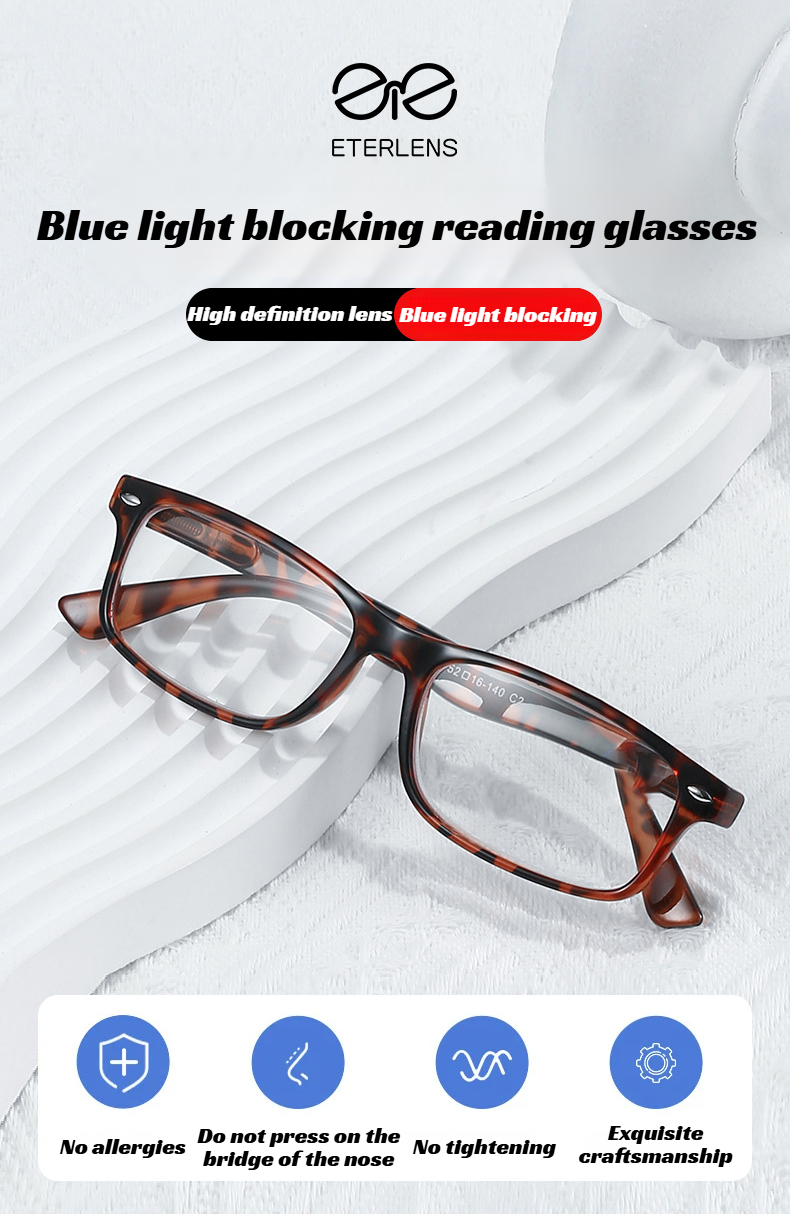 HD small frame anti-blue light presbyopia glasses for elderly