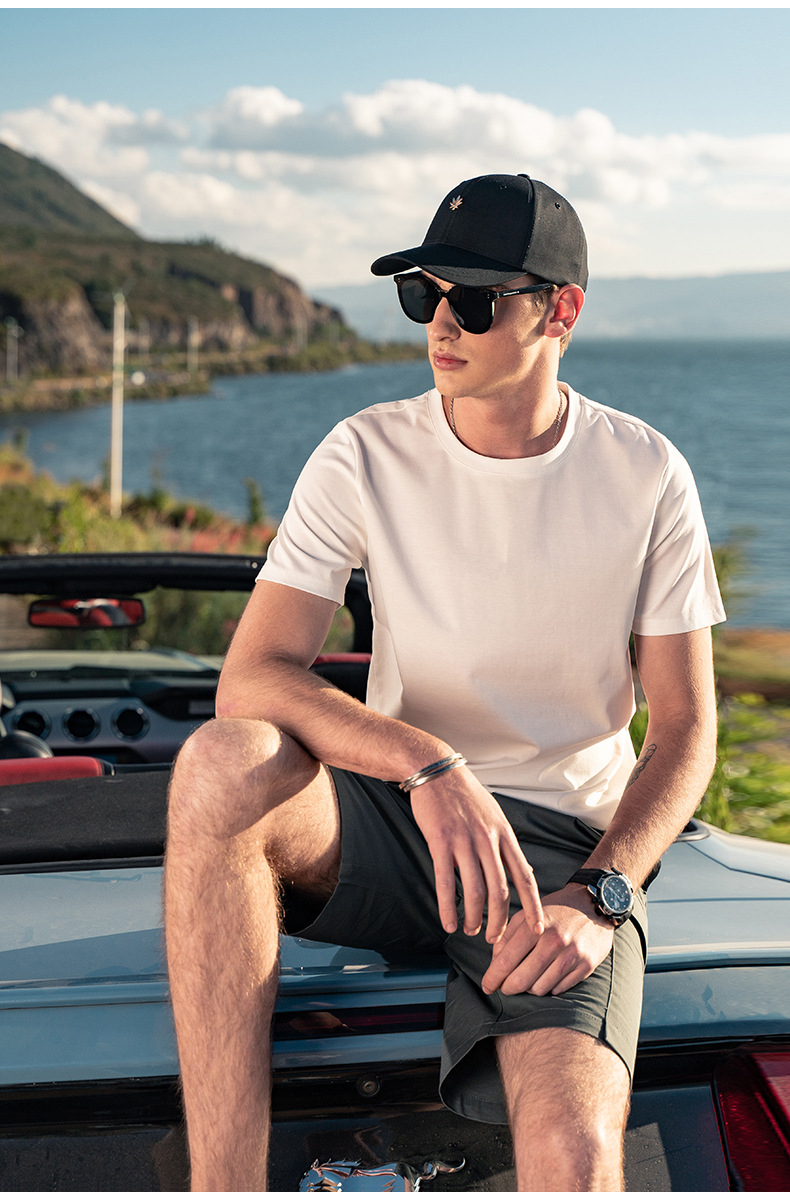 メンズ用シンプルデザイン半袖シャツ