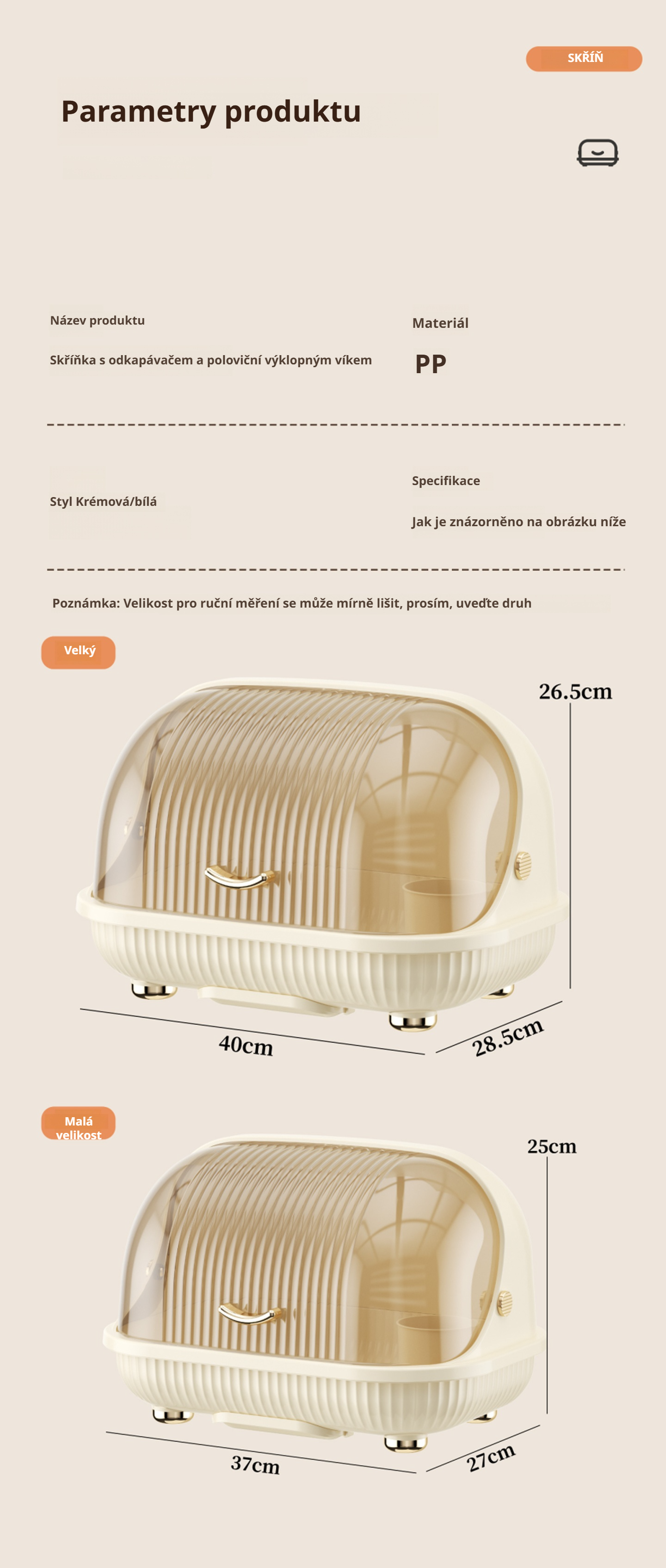 Prostorný úložný box do kuchyně