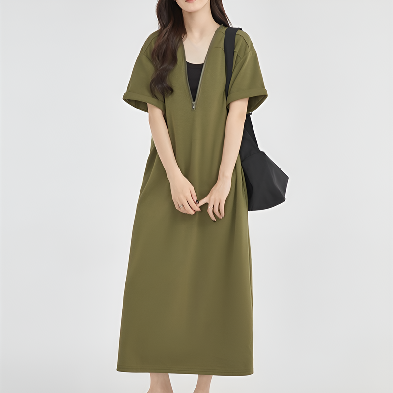 着痩せロングワンピース