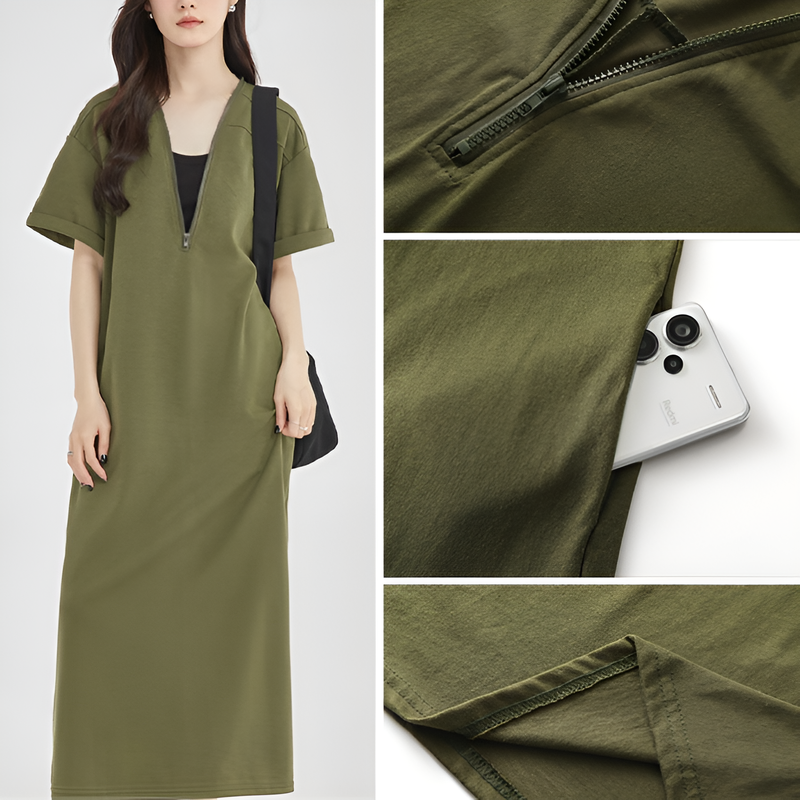 着痩せロングワンピース