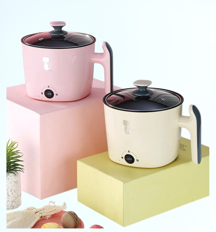 学生用ポット 家庭用 一体型 小型電気コンロ 電気調理鍋 キッチン ノンスティック 蒸し器 ミニ 学生寮 ポット ポータブル