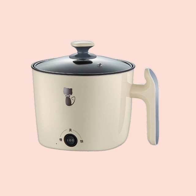 学生用ポット 家庭用 一体型 小型電気コンロ 電気調理鍋 キッチン ノンスティック 蒸し器 ミニ 学生寮 ポット ポータブル