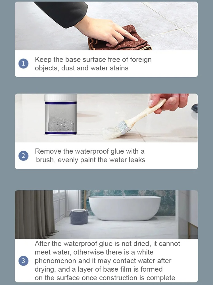 Transparent waterproof adhesive for internal and external walls