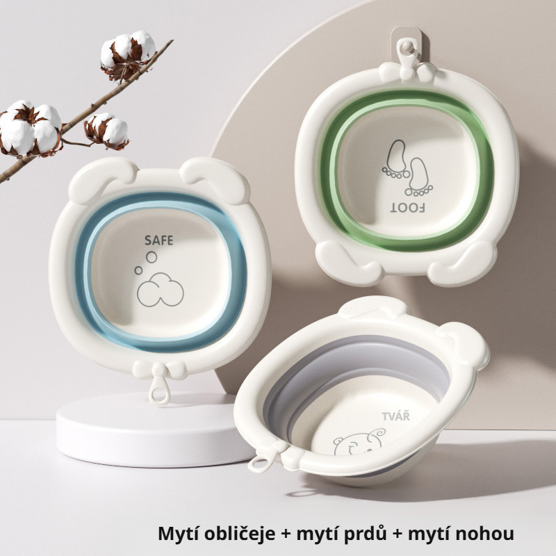 Odolné a lehké umyvadlo na obličej pro kojence