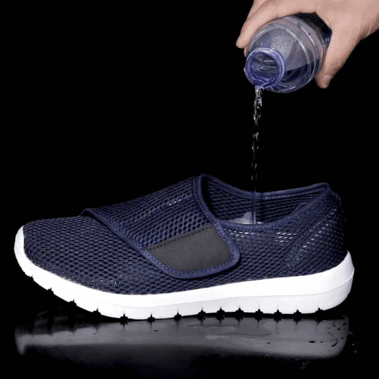 メッシュ製簡単着脱ベルクロ開閉ウォーキングシューズ