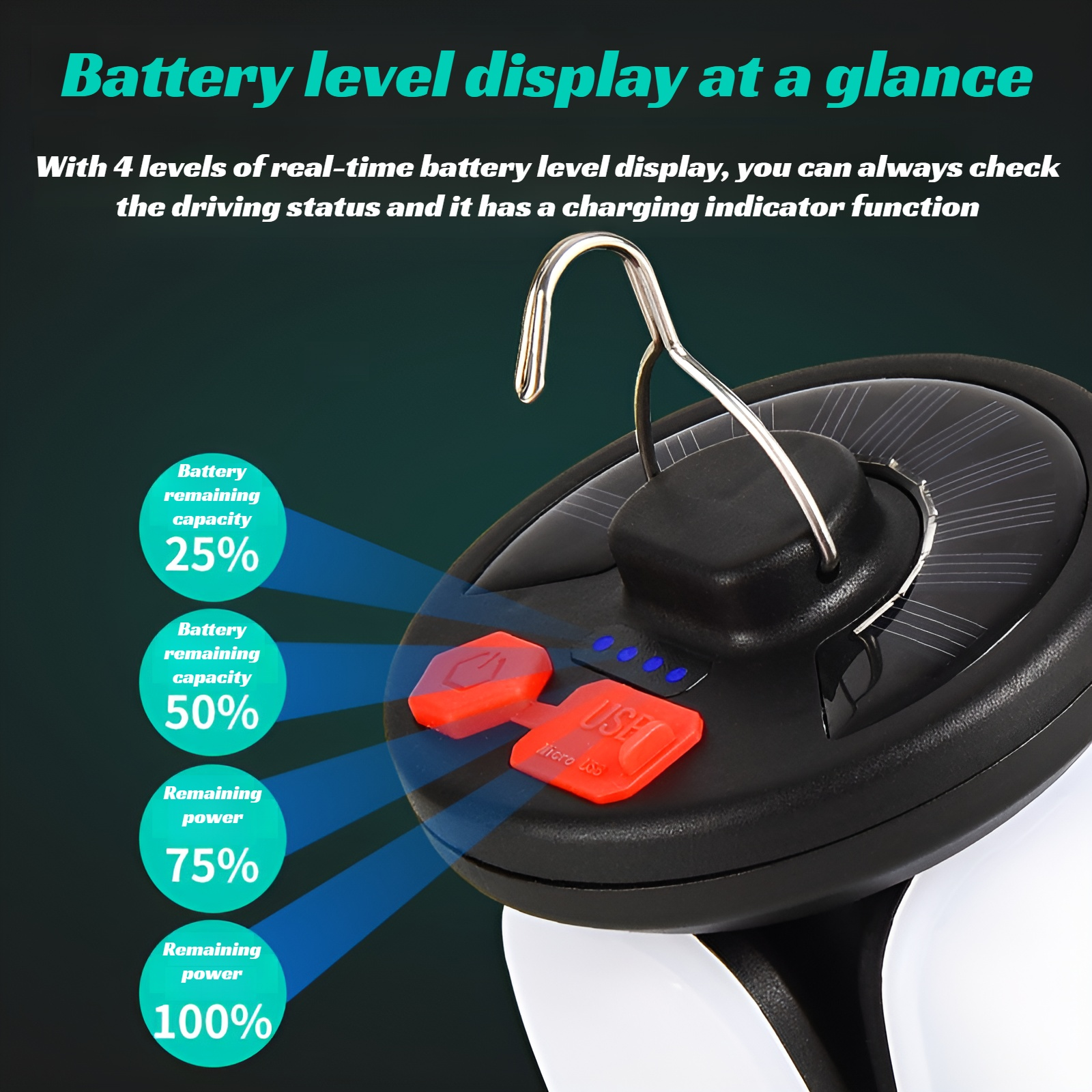 Outdoor strong light hanging emergency light