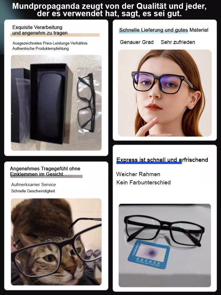 【Langanhaltender Tragekomfort ohne Druck auf die Nase】TR Blaulichtschutzbrille für Kurzsichtigkeit