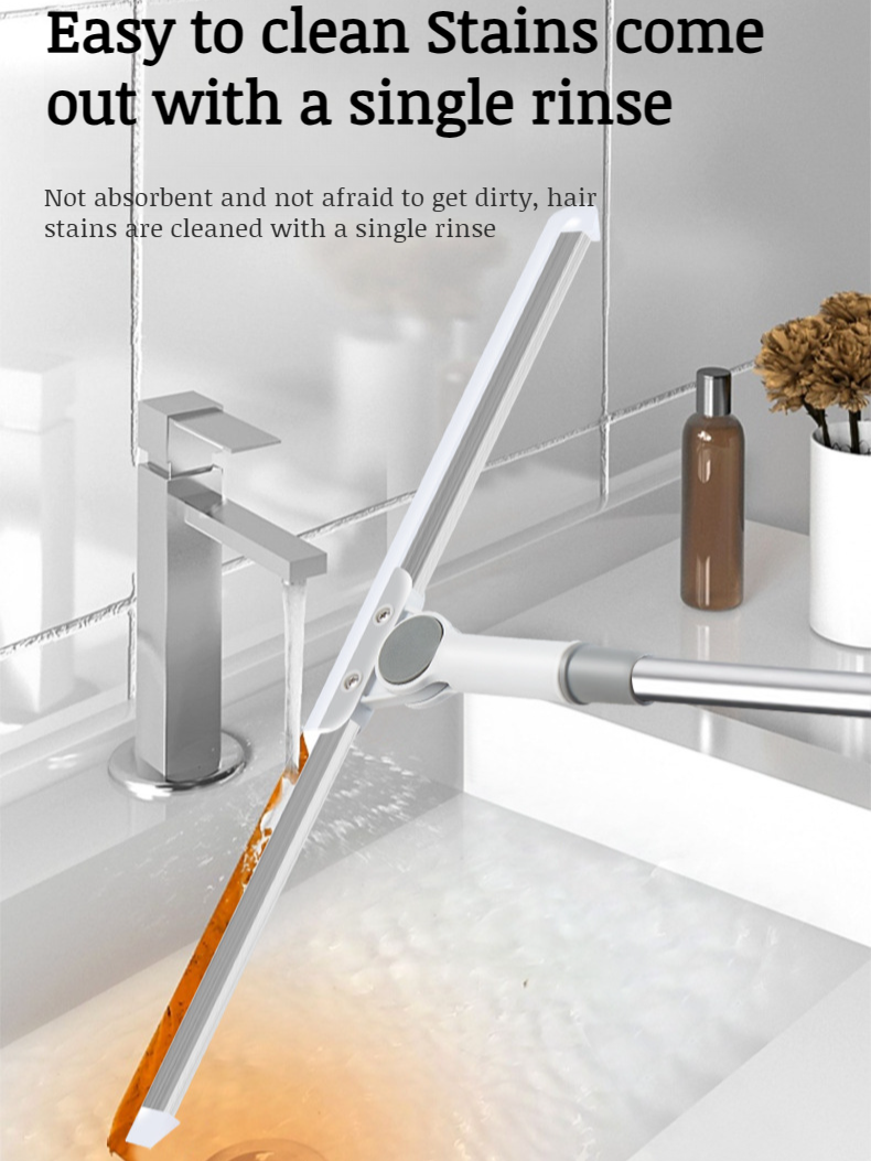 Home retractable handle squeegee bathroom silicone floor scraper bathroom magic broom scraper