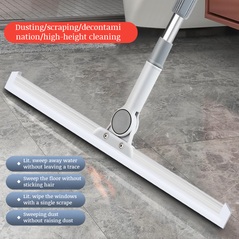 Home retractable handle squeegee bathroom silicone floor scraper bathroom magic broom scraper