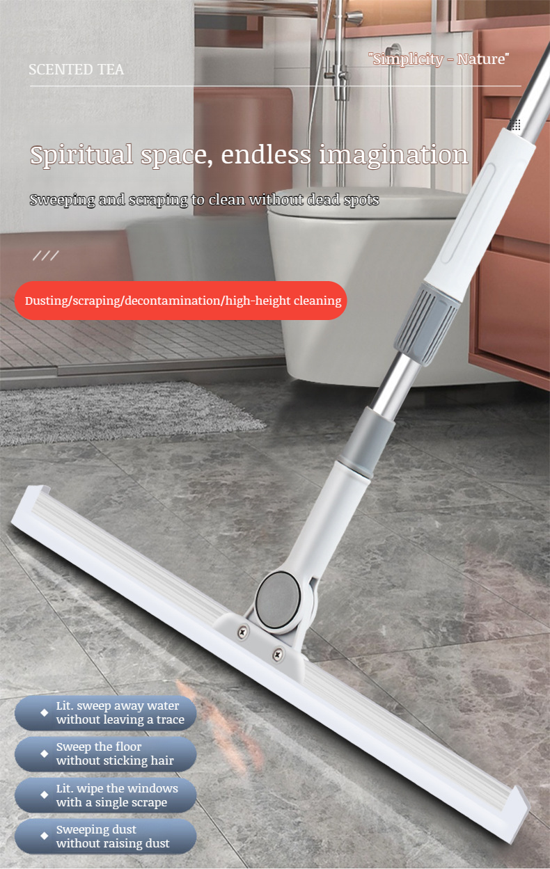 Magic broom scraper with ergonomic retractable handle