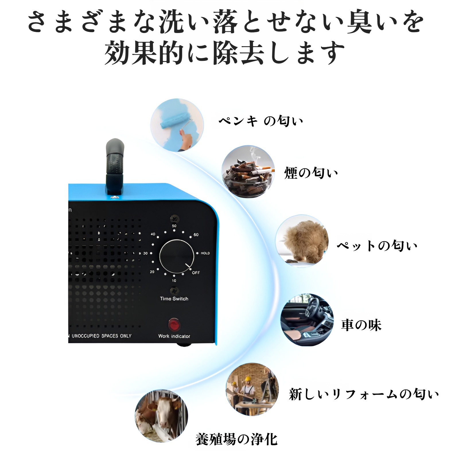 (EU-FBA) 60g オゾン発生器 家庭用 ホルムアルデヒド除去 車用空気浄化・消毒 オゾン消毒機