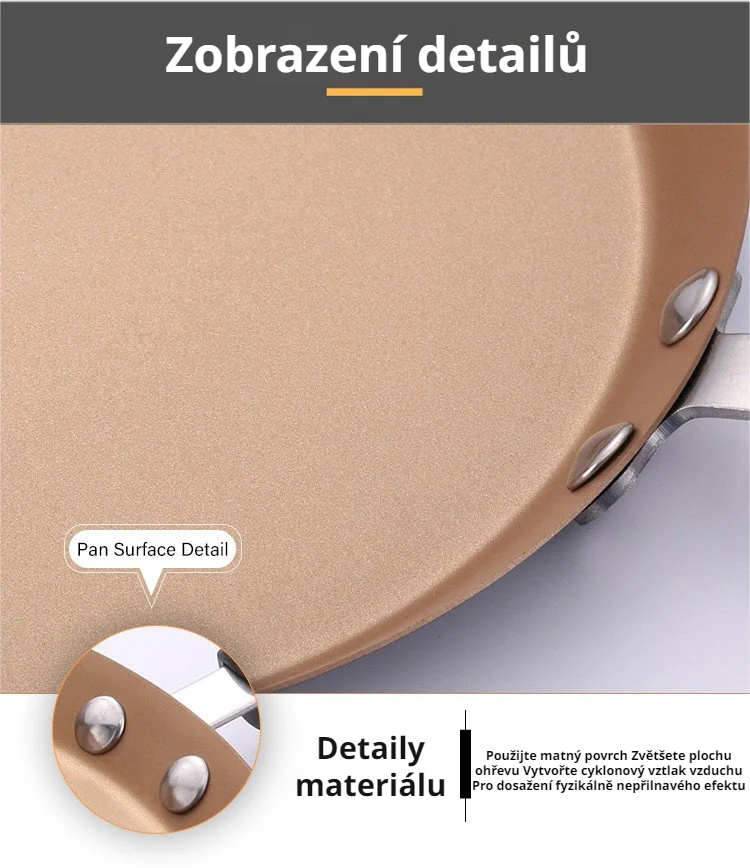 Odolná rukojeť nepřilnavé pánve z uhlíkové oceli