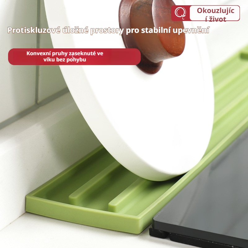 Silikonový protiskluzový organizér na pokličky hrnců
