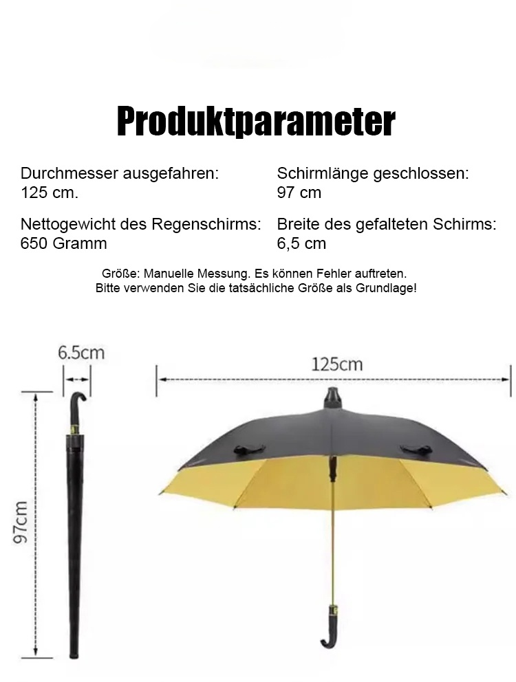 Selbstöffnender doppelter sturmsicherer Regenschirm
