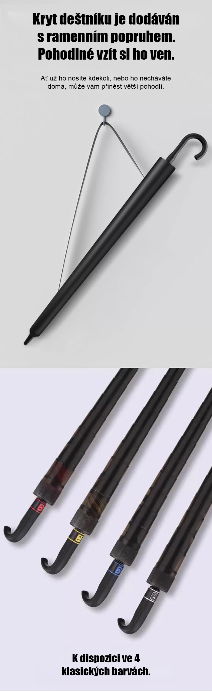 Deštník otevřený v prudkém dešti