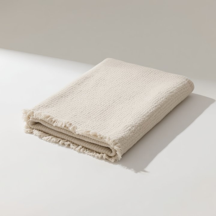 Detail měkkého materiálu chenille přehozu na pohovku