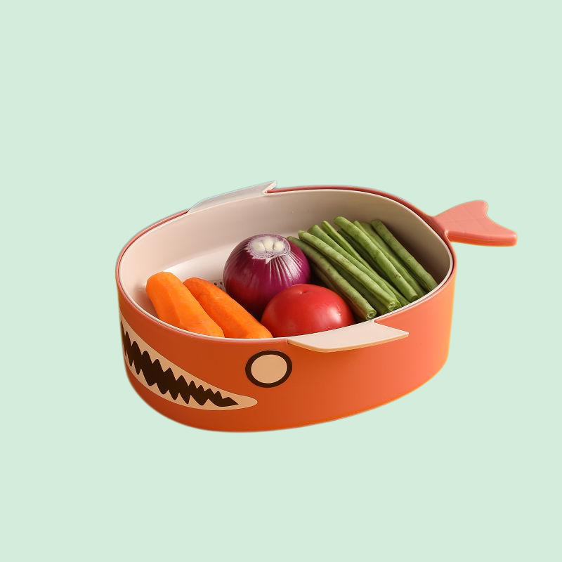 طبق فاكهة سميك متعدد الوظائف وسلة تصريف وسلة تخزين