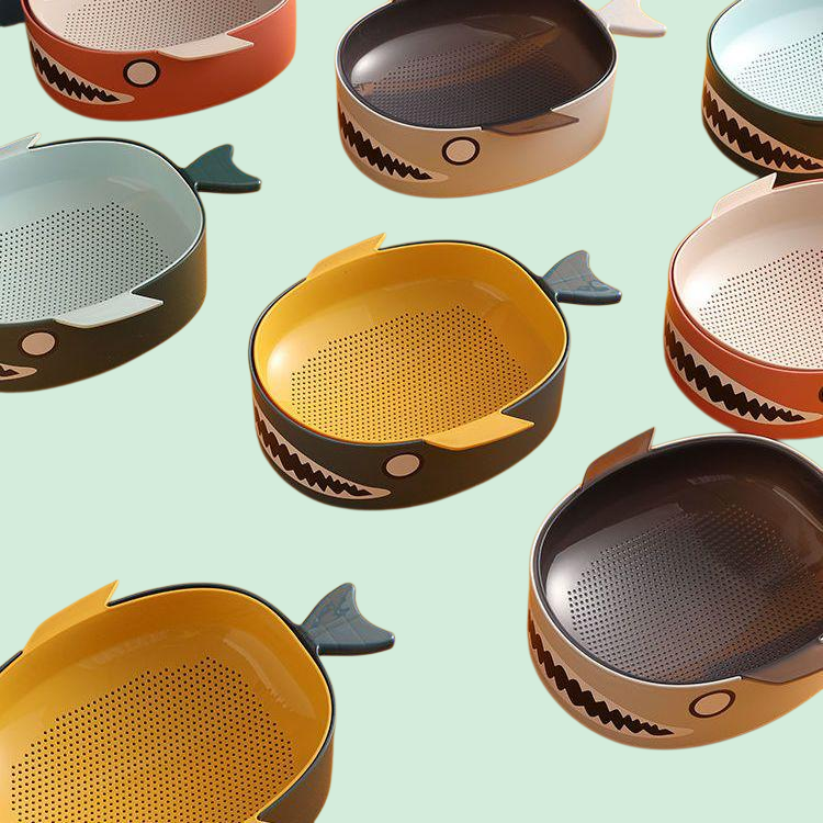 طبق فاكهة سميك متعدد الوظائف وسلة تصريف وسلة تخزين