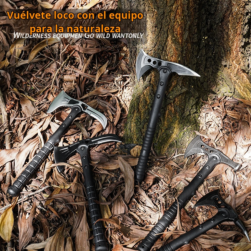 Hacha táctica multifuncional, cuchillo de hacha de montaña, arma de supervivencia de autodefensa al 