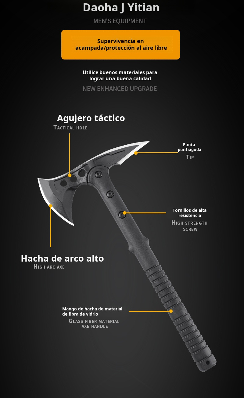 Cuchillo de hacha portátil para uso en montaña