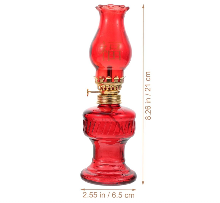 방풍 디자인 레드 등유 램프