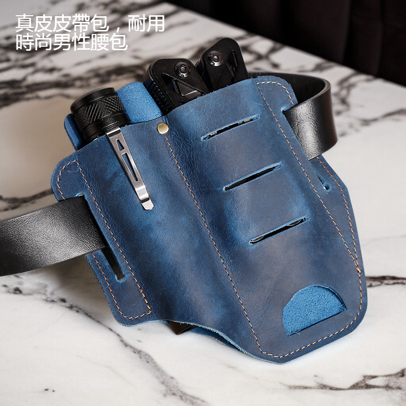 耐磨牛皮材質工匠腰包