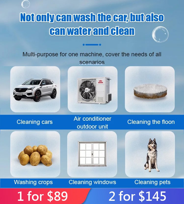 Household electric high-pressure car wash water gun