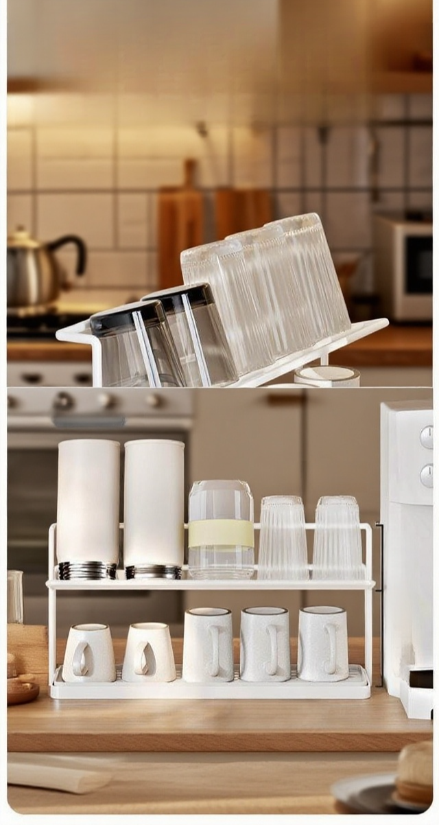 물빠짐이 잘 되는 주방 배수 트레이 랙 근접 사진