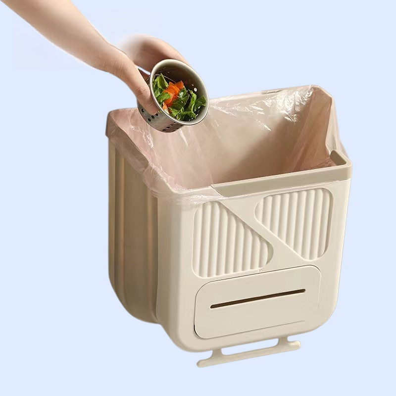 주방용 벽걸이 접이식 쓰레기통