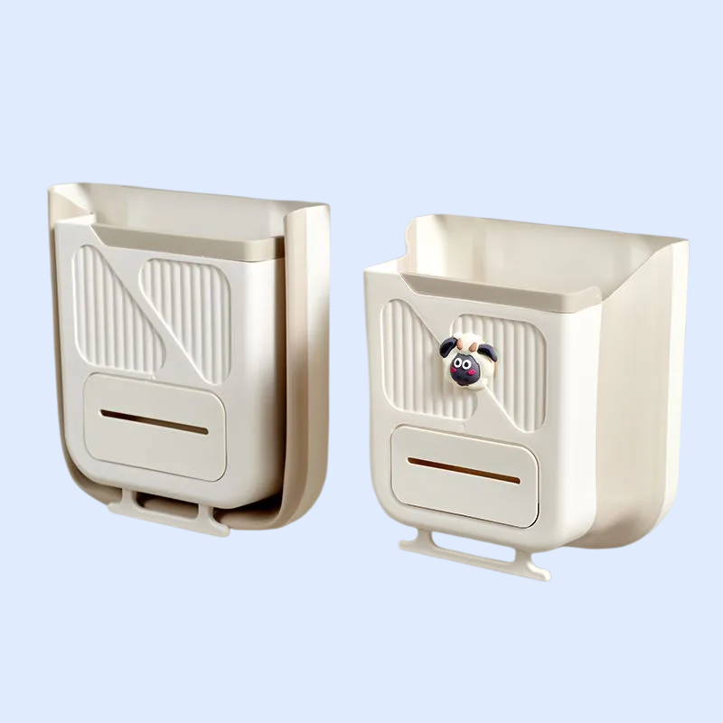 주방용 벽걸이 접이식 쓰레기통