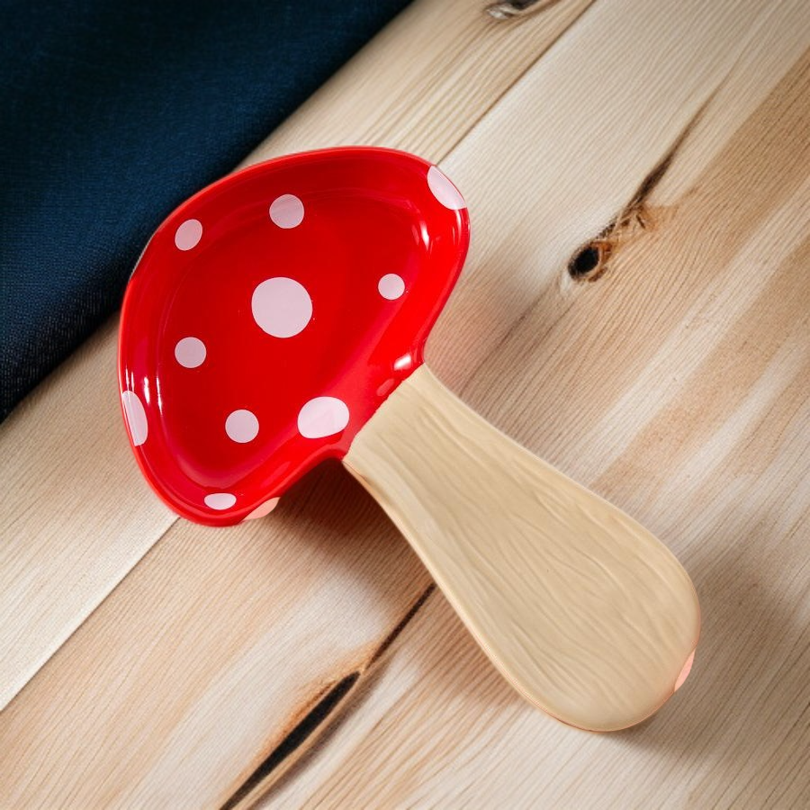 버섯 모양 숟가락 배치 트레이