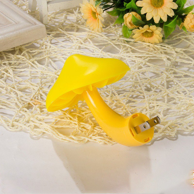 LED Night Lights Mushroom Shape Automatic Sensor Toilet Bedroom Decor Wall Lamps Light-control Senso