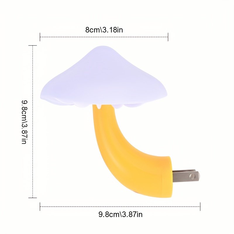 LED Night Lights Mushroom Shape Automatic Sensor Toilet Bedroom Decor Wall Lamps Light-control Senso