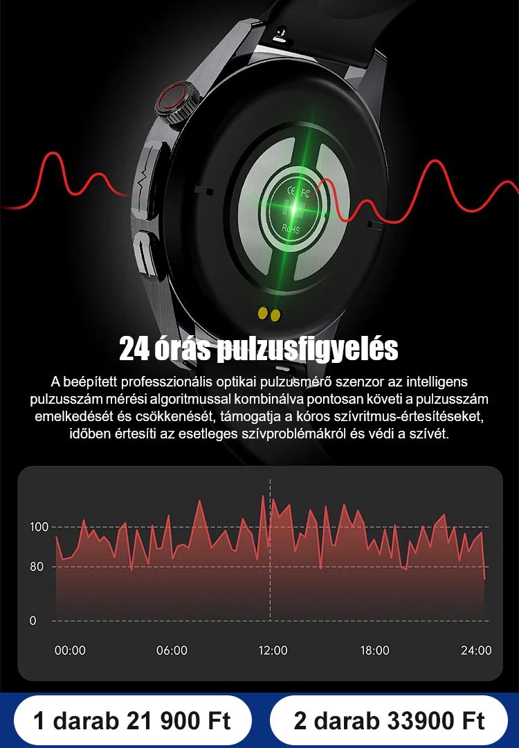 Vércukorszint mérésére szolgáló óra acélszíjjal