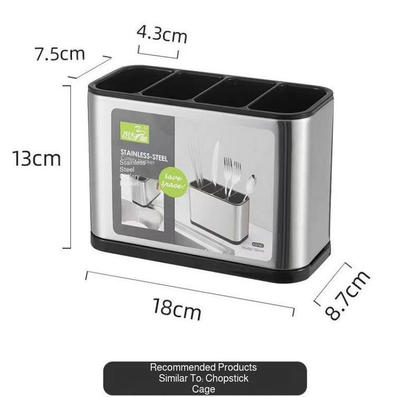 New kitchen household stainless steel chopsticks tableware multi-function integrated drain storage b