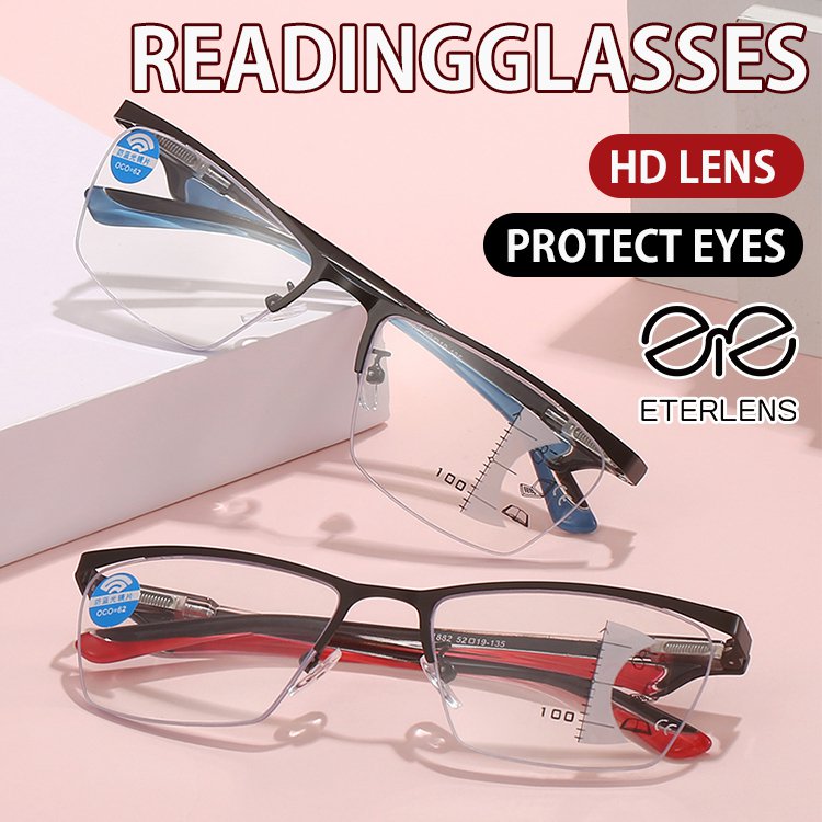 Metal Optical Half Frame HD Reading Glasses