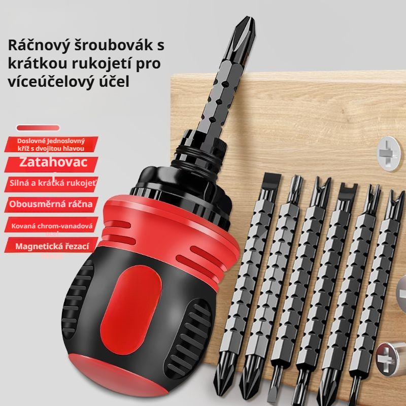 Flexibilní přenosný zasouvací šroubovák s magnetickým oboustranným šroubovákem