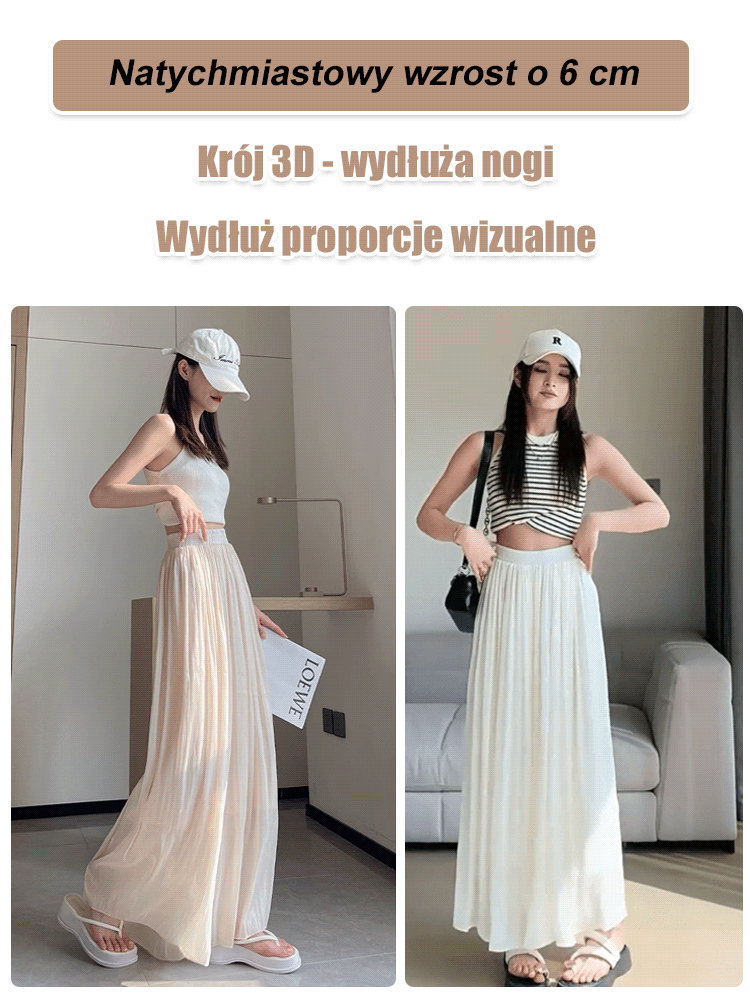 Zwiewne, plisowane kuloty z szerokimi nogawkami 