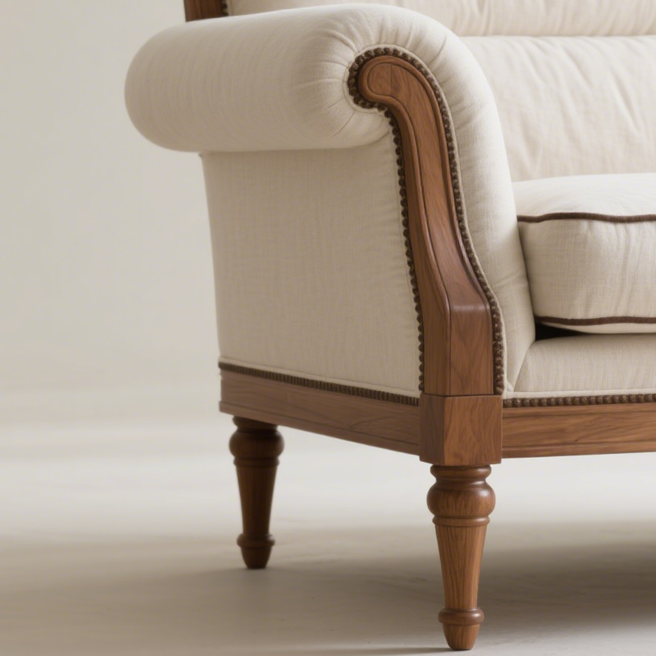 Moderní látka v obývacím pokoji + pohovka z dřevěného dřeva