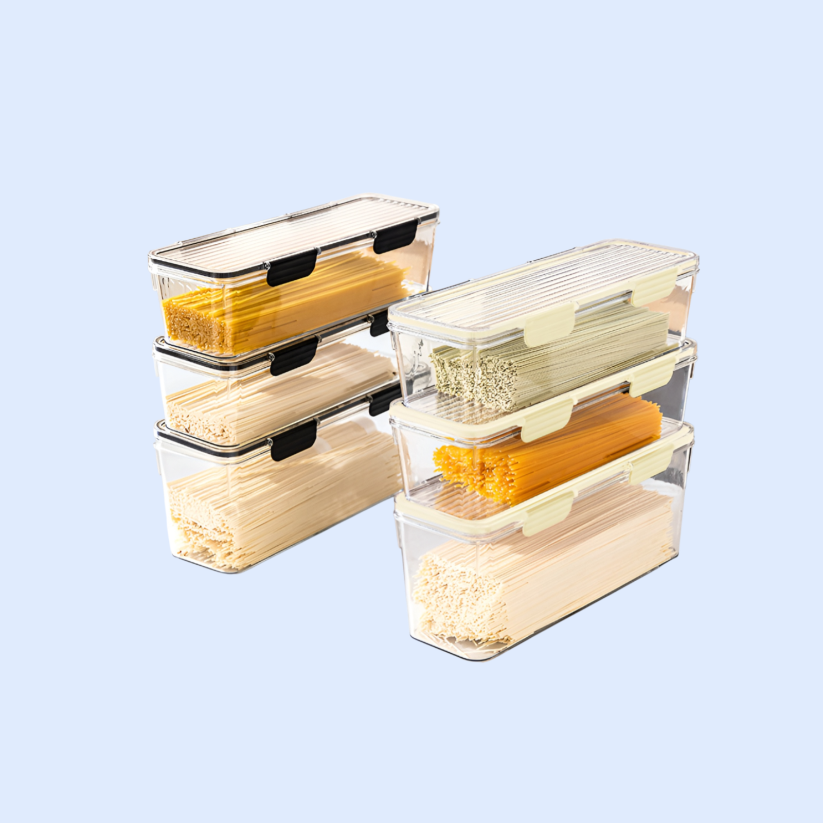 صندوق تخزين مستطيل الشكل للطعام، آمن للاستخدام في الثلاجة والمطبخ مع غطاء محكم
