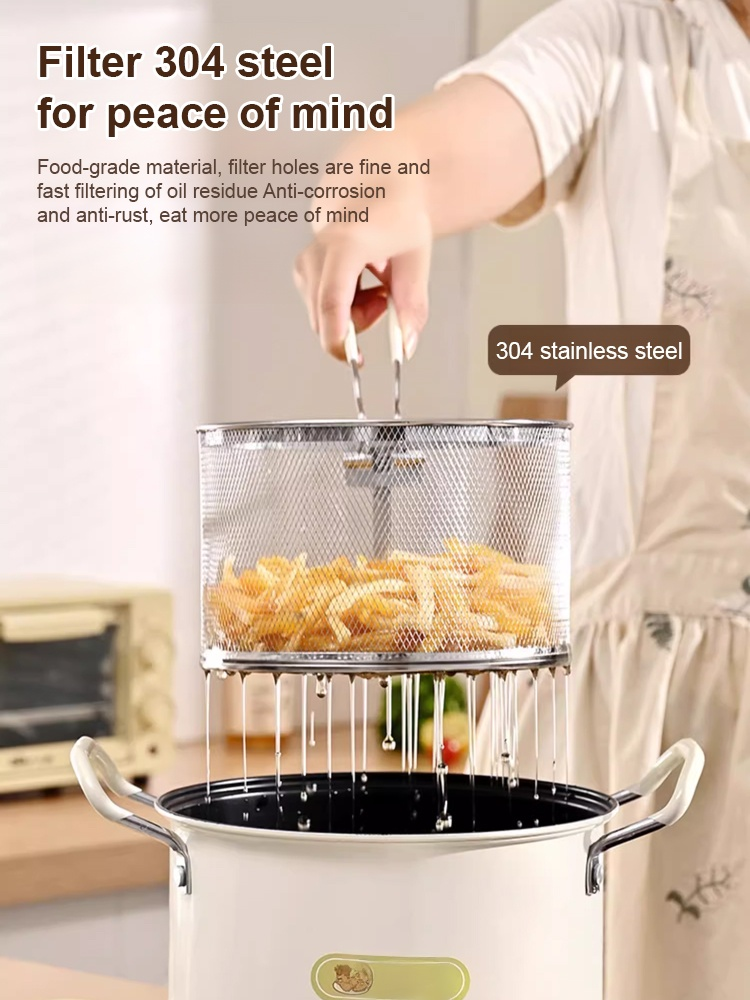 JS-Built-in filter, fuel-saving and non-collapse frying kettle